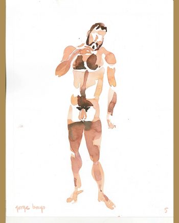 Acuarela hombre desnudo - Jorge Bayo - Gay Art Madrid
