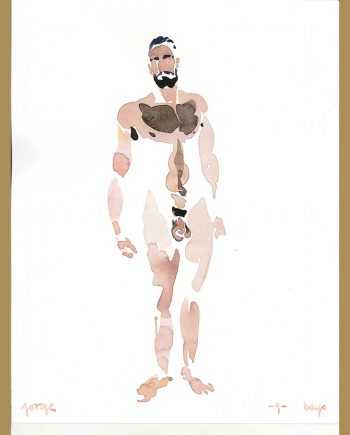 Acuarela hombre desnudo - Jorge Bayo - Gay Art Madrid